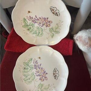 Lenox 6 dinner plates 11” Butterfly Meadow Series 2 each of 3 butterflies design
